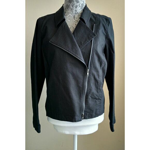 Eileen Fisher Cotton Moto Jacket - Size M - NWOT - Picture 1 of 7